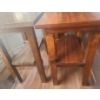 Image 5 : Vintage Claw Foot Adjustable Wooden Stool 14 dia 20 h (as pictured) Pair of Side Tables w Shelf