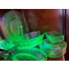 Image 3 : green uranium glass, 4 serving dish’s & butter dish. 