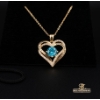 Image 4 : Heart of Forever With Aquamarine Blue 925 sterling silver 5.70G Accents stones (Diamond Alternative)