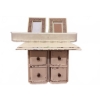 Image 2 : Wood Cabinet with Four Drawers, Shelf, and Ornate Wall Trim
