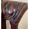 Image 4 : Antique Victorian Upholstered Arm Chair - Empire Tuffed Red Velvet w/ Mahogany Base 29x25x23 (2)