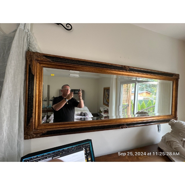 Elaborate Victorian Beveled Mirror  66L x 26T