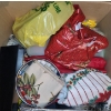 Image 7 : Two Boxes of Kitchenware: Turkey Platter 15.5 X 20, Tupperware, Fry Basket, Crochet Items and More!