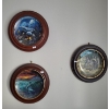 Image 1 : Decorative Plates in Wooden Frames X 3, Including Frame 11" Diameter 