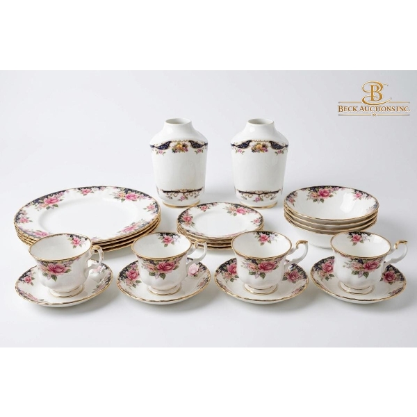  Vintage Royal Albert Bone China Tea And Dinnerware Set In The "Concerto" Pattern, ,Made In England.