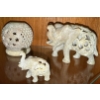 Image 1 : Intricately Carved Soapstone Elephants From India 'Jali' Style (5L) w/ Round Carving 