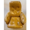 Image 2 : Scandinavian Leather Chair w/ Wooden Base 32.5 w, 30 d,  37.5 h