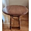 Image 1 : Expandable Round Wooden Side Table With Turned Legs
