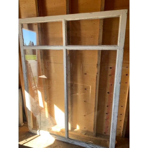 Very large antique window 53.5”L 70”T