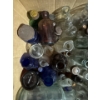 Image 4 : collection of Small Embossed antique medicine bottles un researched blue Amber clear dating back to 