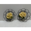 Image 1 : Chalk Flowers, Cream Coloured Roses with Wire Framing