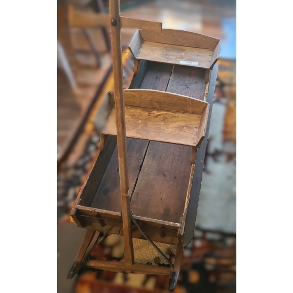 Two Seater Wooden Ski Sled 55 w 20 d 17 h (Measurements without Handle)