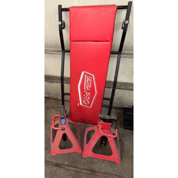 Mechanic's Creeper & Two Jack stands