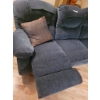 Image 4 : Reclining Three Seat Sofa in Blue Upholstery