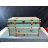Image 1 : Turquoise Wooden Chest Length: 36 1/2" Width: 19" Height: 20 3/4" 