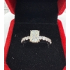 Image 1 : 2ct Radient Cut Moissanite Set with 16 Round Cubic Zirconia 925 Silver Ring - Size 9