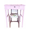 Image 4 : Pink Wooden Vanity Table with Drawer and Chair