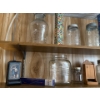 Image 5 : Lovely Jar/Glassware Collection w/ Assorted Matches and Antique Tin Match Holders (3) 