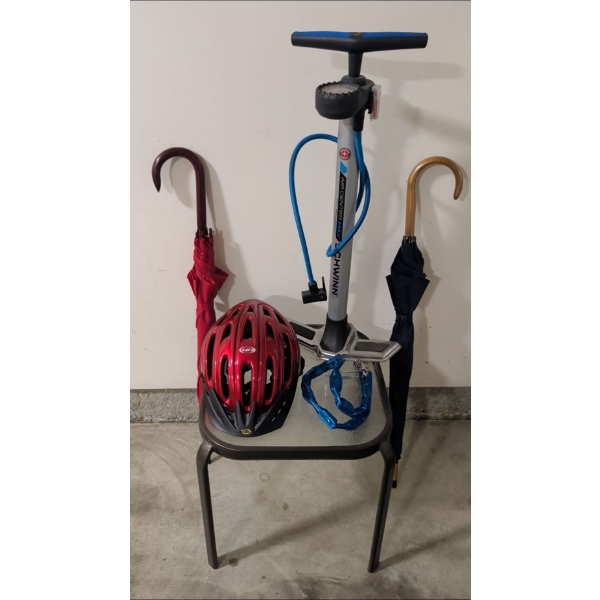 Outdoor Activity Accessories - Schwinn Tire Inflator 2 Umbrellas Bicycle Helmet & Lock