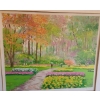 Image 2 : Numbered Print 105/350 "Flower Garden in Holland" -Artist C. Cambour, 40.5 X 36 Framed Under Glass 