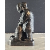 Image 6 : Vintage Signed Sculpture Depicting an Inuit Man and His Loyal Friend ( 13.5"H x 7.5"W)