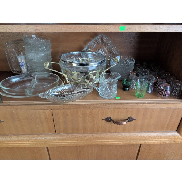 Glass Dishware and Collectible Souvenir Spoons