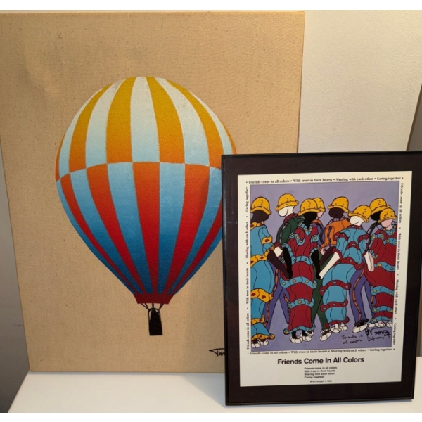 Vintage Mid-Century Modern Canvas Print By Tamarack of A Hot Air Balloon