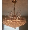 Image 1 : Vintage Chandelier Light Fixture 21" Diameter, 32" T As Shown Installed