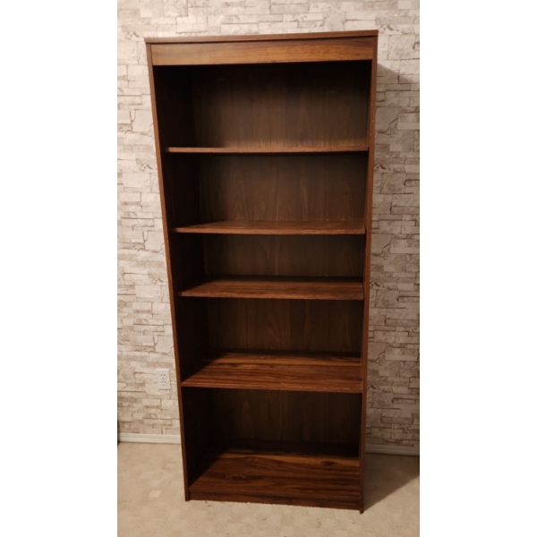Bookcase Dark Brown Finish MDF 31 W, 16 D, 72 T