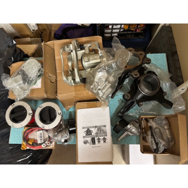 several auto and motorcycle parts brakes Highway foot pegs for a motorcycle and a number of other va