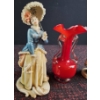 Image 3 : Goebel Collector's Club Figurine, Borsato Porcelain, and Red Glass Vase