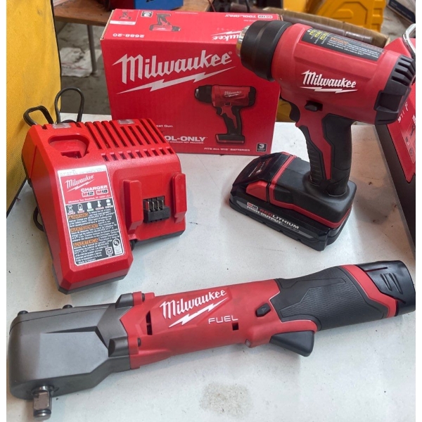 Milwaukee M12 Fuel 3/8" Right Angle Impact Wrench & M18 Compact Heat Gun