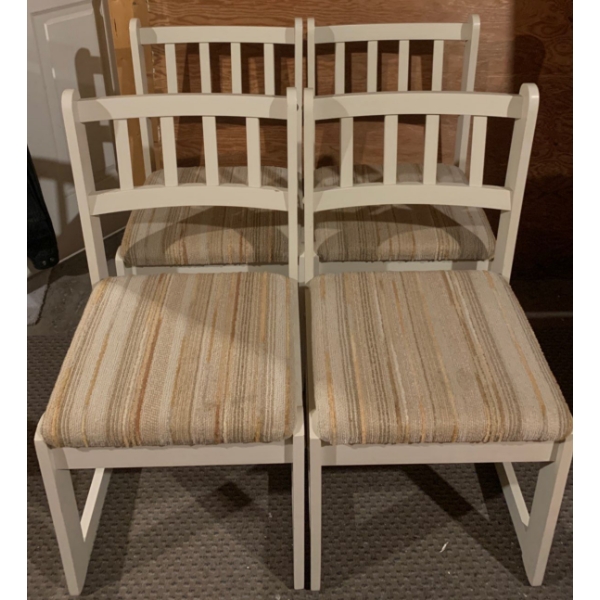 4 Dining Chairs - White w/ Upholstery