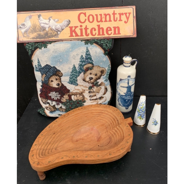 Exquisite Taste Decor - Gorgeous Folding Wooden Tray, Fine China Salt & Pepper Shakers and More 