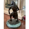 Image 2 : Karl Auba Bronze 13T First Nations Warrior on Marble Base