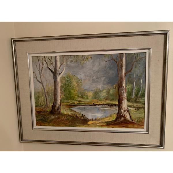 Ken Reed ( Blind Artist) Oil On Board Landscape Art 25x20