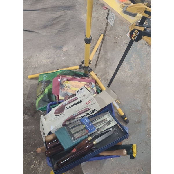 Chisels, Clamps, Router Design/ Inlay Kit and Other Garage Items