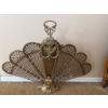 Image 1 : Ornate Brass Peacock-Style Folding Fireplace Screen