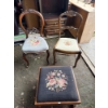 Image 1 : Antique Chairs and Footstool