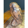 Image 4 : Ken Li Beautiful Original Artwork, Fossil Stone Owl 8-779, Size is 2.5 x 2.5 x 4.5 