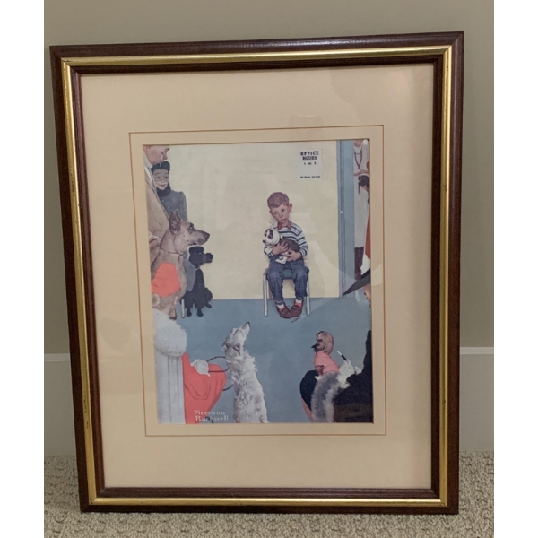 'Waiting For The Vet' by Norman Rockwell 17x22 Art Print