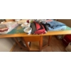 Image 1 : Massive Sewing Table On Wheels (Contents NOT Included, Wood Table ONLY) - 73W, 40D, 35T 