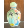 Image 1 : Chinese Hand Painted Snuff Bottle Made Of Porcelain 2.5"Tall - Figures In Trad. Garb