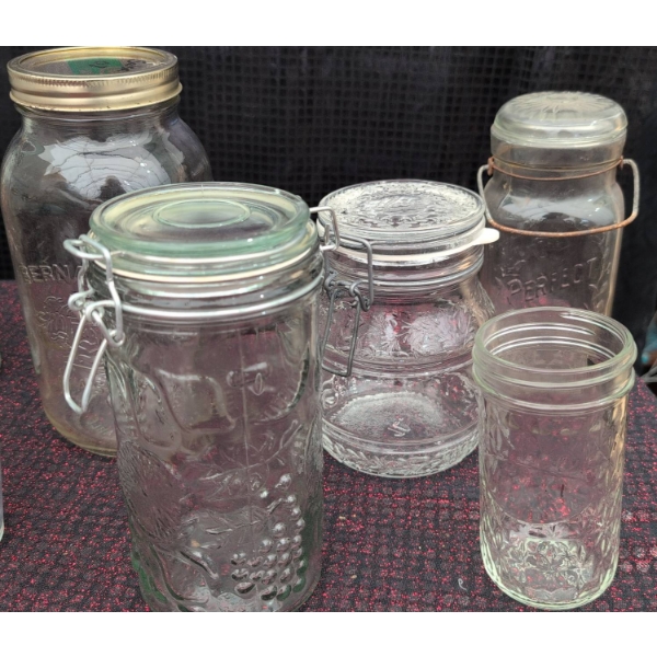 Glass Jars and Vintage Pepsi Bottle Lot