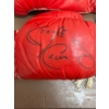 Image 3 : Red 12oz Boxing Gloves with Lace-Up Design Signed by George Chuvalo
