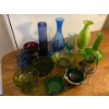 Image 1 : Collection of Colored Glass Vases, Bowls, and Ashtrays