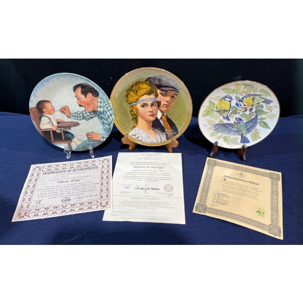 Set of Three Collector Plates with original boxes and COA