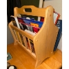 Image 3 : Oak End Table 24x24x26 & Magazine Rack Jam Packed w/ Travelors Brochures 