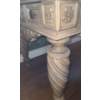 Image 2 : Wood and Marble Side Table 28 W, 28 D, 27 T