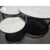 Image 2 : Trio of Nesting Tables: 28" X 20 T, 21.5" X 16 T, 16" X 13 T- Metal w/ Laminate Tops